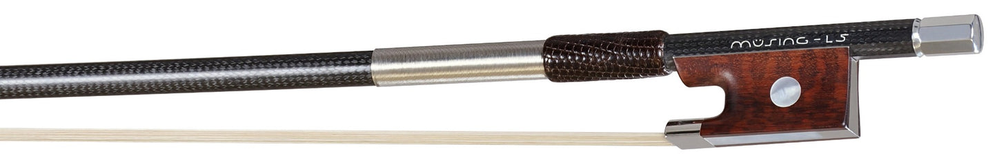 Müsing L5 Carbon-Geigenbogen mit Schlangenholzfrosch für 4/4-Violine