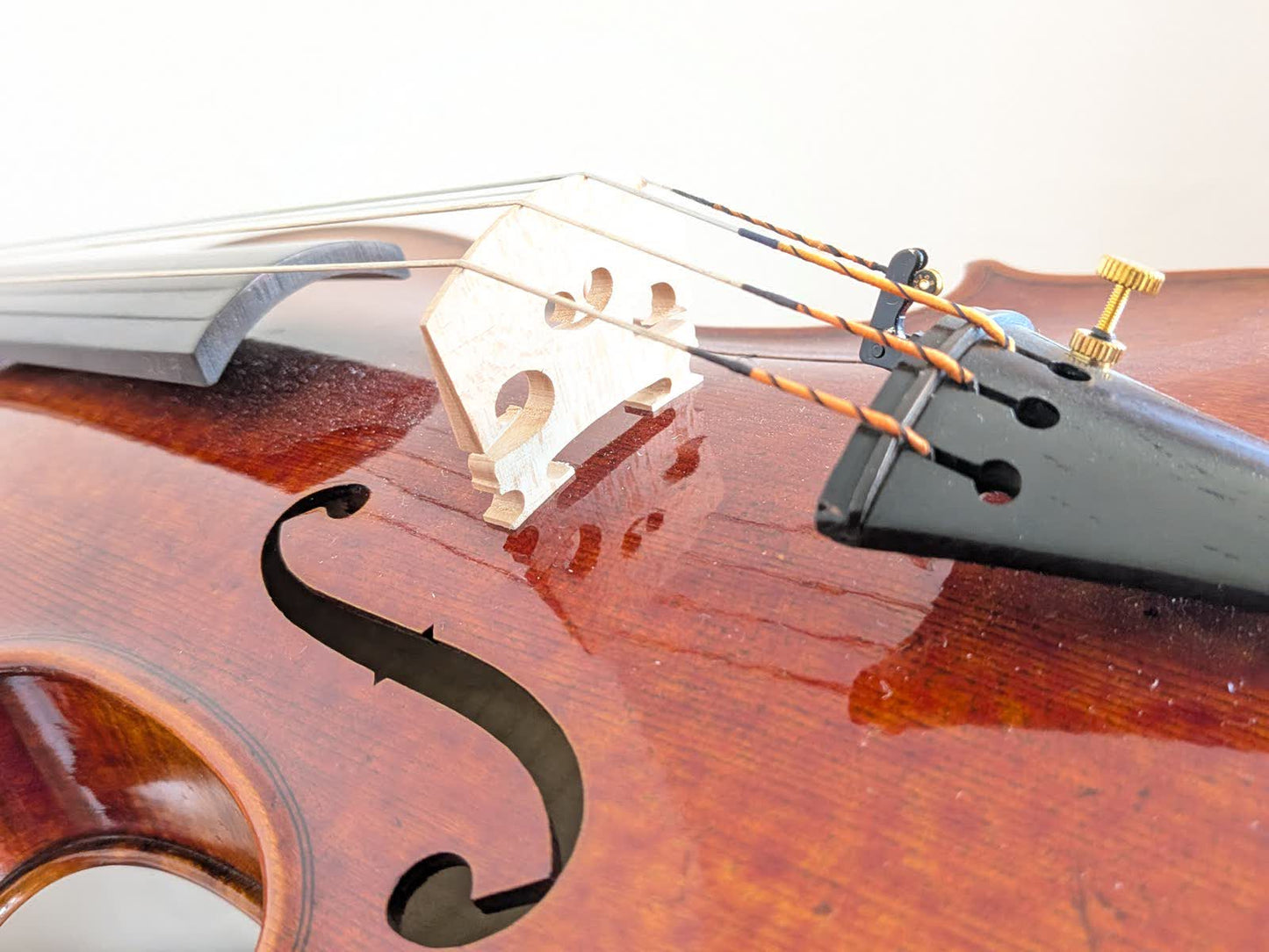 Jake Chan Viola Deckendetail handgefertigt Meisterbratsche