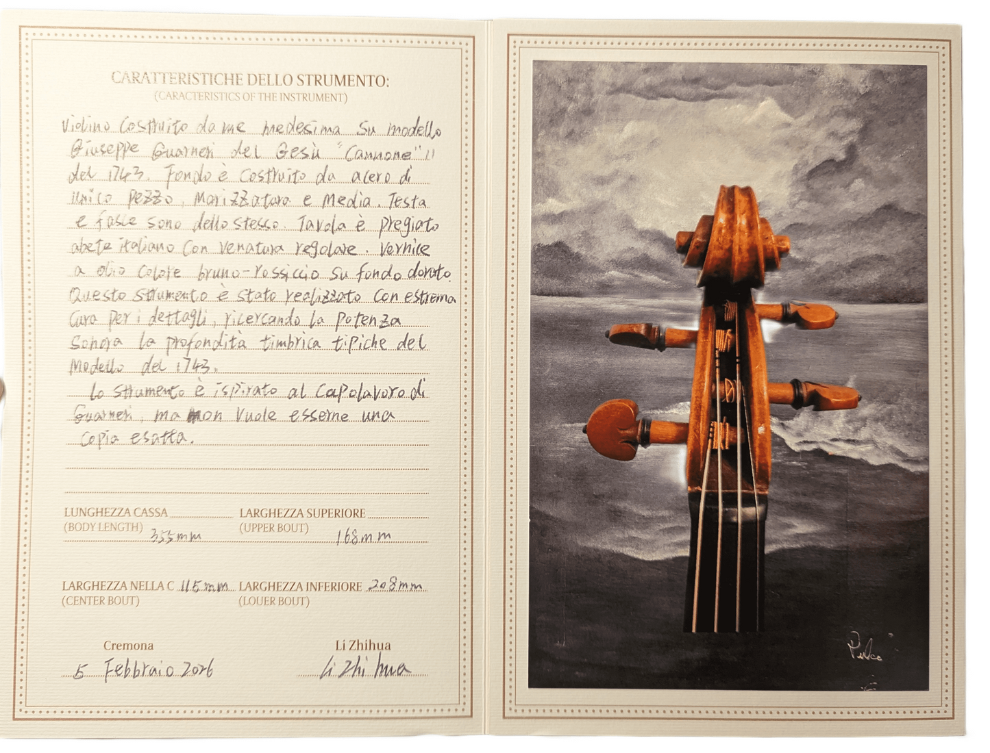 Li Zhihua Maestro „Il Cannone" – Meistervioline nach Guarneri del Gesù 1743